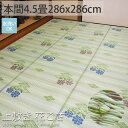 洗える ござ ゴザ シート 正方形 本間4.5畳 上敷き おしゃれ 花柄 和柄 レトロ アウトドア キャンプ い草風 カーペット 国産 上敷畳 夏 夏用 畳保護 お昼寝 ごろ寝<上敷き 花ござ/約286x286cm>◆後払い ラグリー