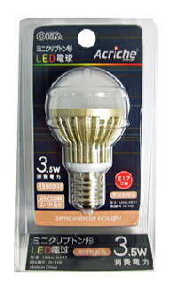 即納 オーム ミニクリプトン形LED電球 E17 3.5W 電球色 LDA4L-H-E17