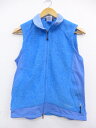 【中古】古着 レディース フリースベスト パタゴニア patagonia ワンポイントロゴ 青 ブルー 中古 アウター | 秋冬 秋物 秋服 冬物 冬服 カジュアル レディースファッション おしゃれ かわいい