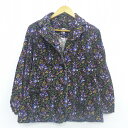 【中古】古着 レディース 長袖ジャケット 80年代 80s ユニオンメイド 花 草 コーデュロイ USA製 アメリカ製 こげ茶 ブラウン 中古 アウター ジャンパー ブルゾン | 秋冬 秋物 秋服 冬物 冬服 カジュアル レディースファッション おしゃれ かわいい