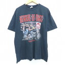 【中古】古着 半袖 ビンテージ ヴィンテージTシャツ 00年代 00s バイクウィーク デイトナビーチ イノシシ 動物 大きいサイズ 2L LL ビッグシルエット ゆったり ビッグサイズ オーバーサイズ コットン クルーネック 丸首 黒 ブラック 【spe】 XLサイズ 中古 メンズ | 春 2of