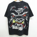 【中古】古着 半袖 ビンテージ ヴィンテージTシャツ 00年代 00s ワールドプロレスリング ブルドッグ コットン クルーネック 丸首 黒 ブラック 【spe】 XLサイズ 中古 メンズ | 春夏 夏物 夏服 ヴィンテージTシャツ メンズファッション カットソー ティーシャツ ティシ