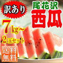 尾花沢 スイカ 訳あり 2玉セット 2L 3L(約7kg前後...