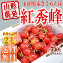 【エントリーで最大ポイント10倍】【2017年 7月上旬発送】【送料無料】山形県産 さくらんぼ 紅秀峰 秀品 2L 500g 化粧箱入り