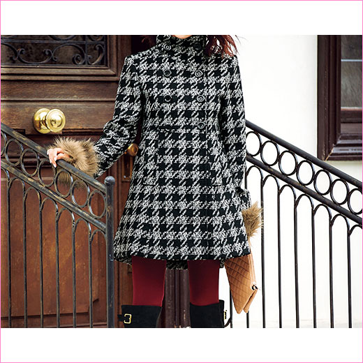 千鳥柄ツイードコート　ryuryu/リュリュ