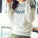 トップス/ニット・セーター/レディース/秋冬/M/L/LLニットプルオーバー/M/LL/Lノルディック柄ジャカードニット ryuryu/リュリュ らなん 30代 ファッション レディース