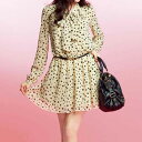 ●SALE!!セール●ワンピース/秋冬/S/M/LL/Lサイズボウタイとフリルがアクセント。シフォンワンピで大人可愛さをアピールボウタイブラウジングシフォンワンピ ryuryu/リュリュ らなん 30代 ファッション レディース アウトレット ワンピース 長袖 秋冬