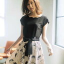 ワンピース レディース 夏 M LL Lスカラップ衿プリント...