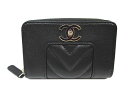 【キャッシュレス5%還元対象】≪新品≫ CHANEL シャネル 2017年 シェブロンメール ヴィンテージ コインケース カードケース 黒 ゴールド金具 A80968Y33220 箱リボンでのラッピング