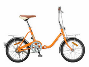 【代引き不可】★特別送料無料★ ARUN(アラン)16インチ折り畳み自転車 KY-16A オレンジ