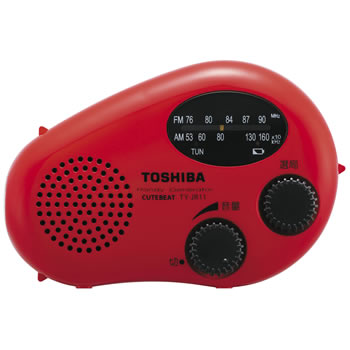 ★特別送料無料★ 東芝 TY-JR11(R) 防水型充電手巻きラジオ CUTEBEAT 携…...:s-oasis:10011886