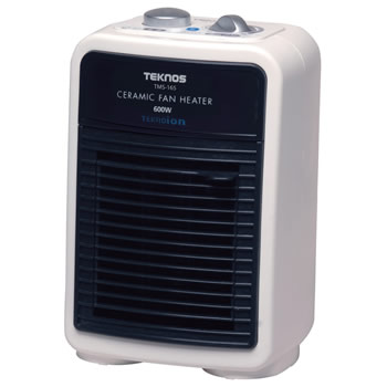 TEKNOS TMS-165 テクノイオン搭載セラミックファンヒーター 600W 転倒OFFスイッチ 温度調節機能 上下ルーバー