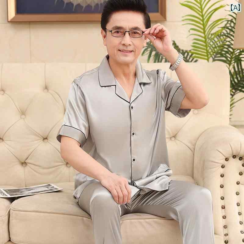 半袖　半ズボン　パジャマ カップル パジャマ 大きいサイズ 冷感 半袖 両親の 家 着 セクシーお父さんお母さん 中年 スーツ スタイル 夏