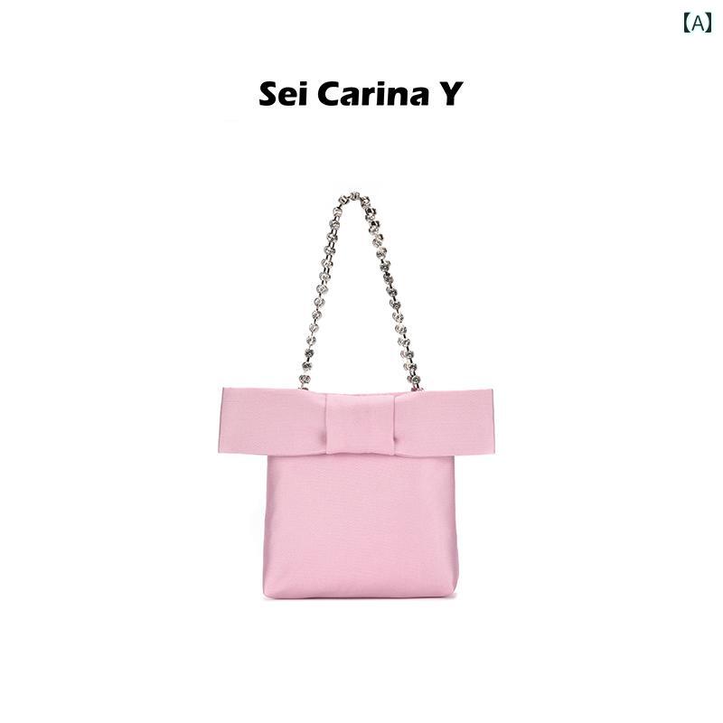 キュート パーティー バッグ SeiCarinaY 夏 プリンセス リボン ハンドバッグ バッグ レディース 小さい スタイル