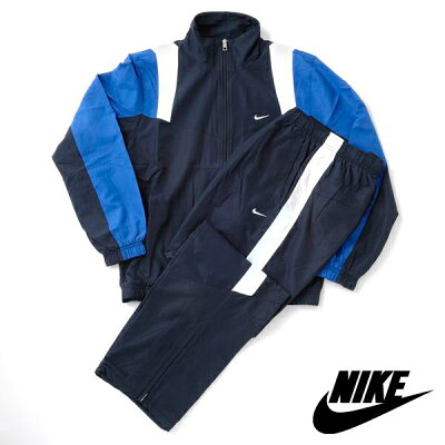 【楽天市場】NIKE/ナイキ ナイロンセットアップ ジャケット パンツ US企画 ジャージセット 上下（ブルー・ブラック) 【New112w