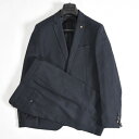 MANUEL RITZ マニュエル リッツ 【送料無料】テーラード シングル スーツ ストレッチ メンズ 春夏 秋 スリーシーズン ネイビー チェック/XL XXL/イタリア ブランド フォーマル スリム SLIM