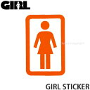 ガール ステッカー 【GIRL STICKER】 シール スケボー スケートボード ストリート ブランド カスタム デッキ スマホ カラー:Orange/White/Orage サイズ:5.4x3.5cm