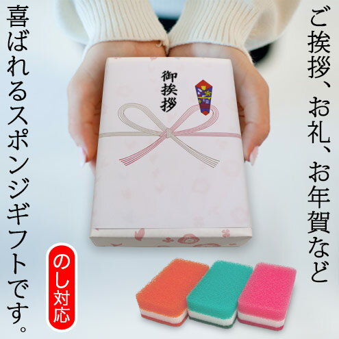 DUSKIN 「ダスキン 台所用スポンジ3色セット抗菌タイプN」 ギフト包装済【楽ギフ_のし宛書】【あす楽対応】【引越し 挨拶回り お礼 お返し 法事 年賀 粗品 新築 熨斗】引っ越し 挨拶まわり あいさつ にお世話になったお礼返しに手軽な贈答品。タオルや洗剤もいいけどこれなら必ず喜ばれます♪ ★4900円以上で送料無料