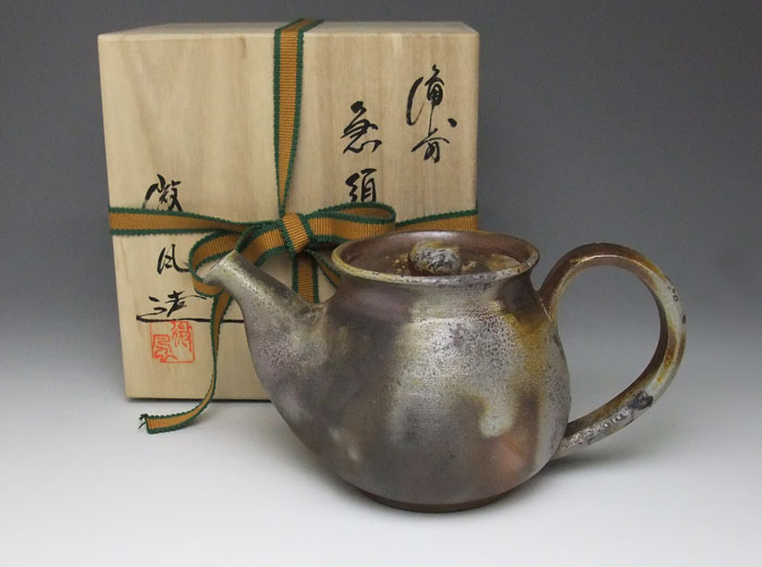 備前焼 急須 ポット ティーポット 茶器 備前焼 木村微風作 後手急須(微風-08) 送料無料 備前焼 急須 ポット ティーポット 茶器 備前焼 木村微風作 後手急須(微風-08) 送料無料