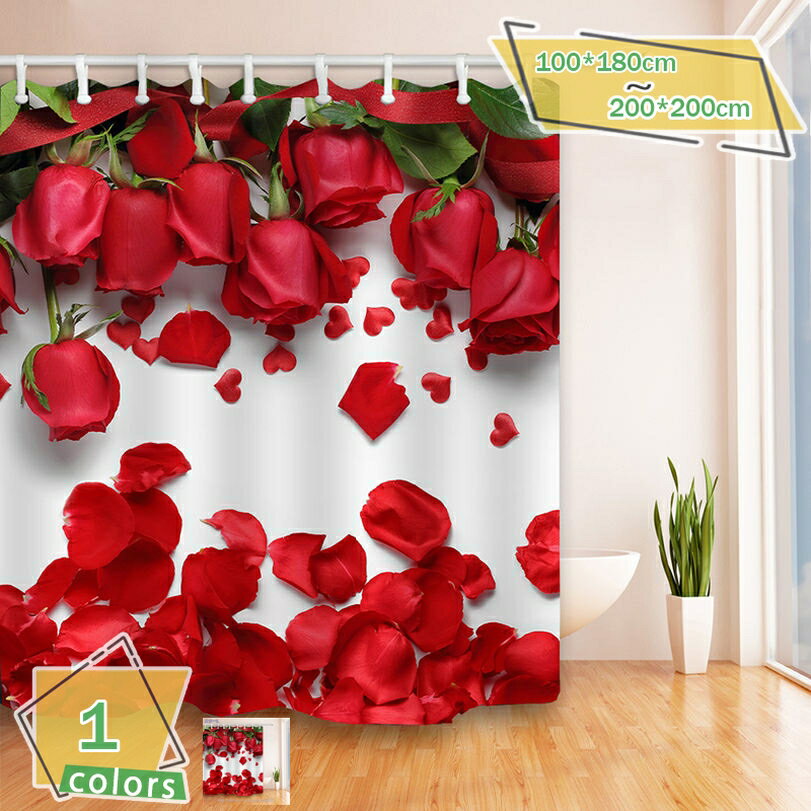 1000円OFFクーポン シャワーカーテン 200cm丈 断熱 180*180 保温 飛沫防止シート バスルーム バスカーテン リング付き ポリエステル繊維 お風呂窓 北欧 お花模様 白 透明カーテン 間仕切り 耐用性 加厚 透過性 RaogtCYU