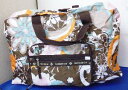 折りたたみボストンバッグ HDR-02 FLOWER RETRO-BROWN*