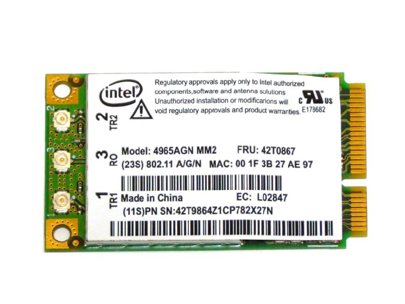 IBM Lenovo 42T0865/42T0867 Ce Intel Wireless WiFi Link 4965AGN 802.11a/b/g/n 300Mbps PCIe Mini LANJ[h for Thinkpad T61 T61p R61 X61 X61s X61 tablet Z61 lenovo 3000 N200 V200