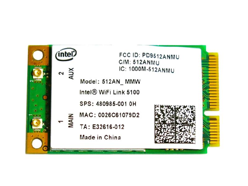 HP 480985-001 Ce Intel Wireless WiFi Link 5100 802.11a/b/g/n 300Mbps PCIe Mini LANJ[h