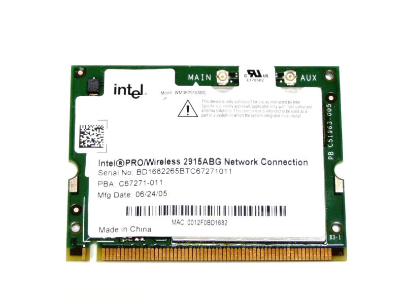 Ce Intel PRO/Wireless 2915ABG Network Connection 802.11a/b/g Mini PCI LANJ[h