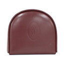 【中古】Cartier マストライン コインケース レザー ボルドー