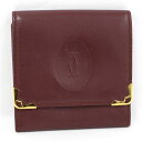 【中古】Cartier コインケース マストライン カーフレザー ボルドー L3000464