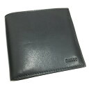 【中古】バリー 二つ折り財布 レザー ブラック TEISEL 300