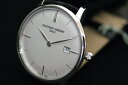 フレデリックコンスタントFREDERIQUE CONSTANT オートマティック 薄型8.5mm厚 ホワイト文字盤 ブラック革ストラップ