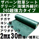 【送料無料】ザバーン防草シート 超強力タイプ240 (耐紫外線改良・強い雑草抑制用) 巾2mx長さ30mロール グリーン(緑) (グリーンシート原反・巻物 2x30m)【代引不可】【後払い不可】