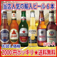 【期間・数量限定 送料無料】当店人気輸入ビール6本お試しセットA