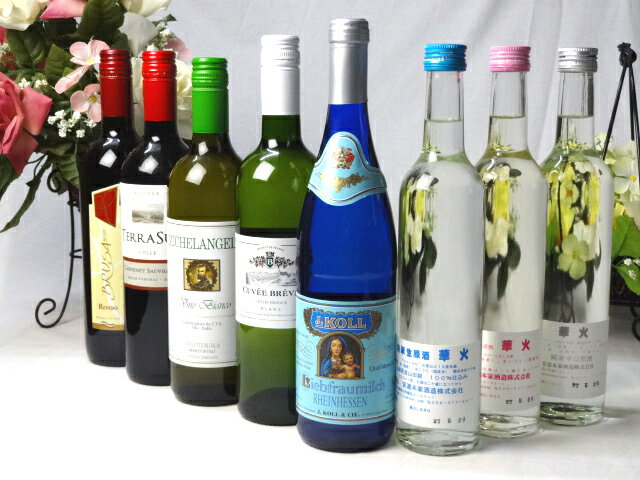 【パーティワイン＆日本酒福袋8本セット】高品質ワイン5本（赤2本、白3本）生酒原酒3本500ml
