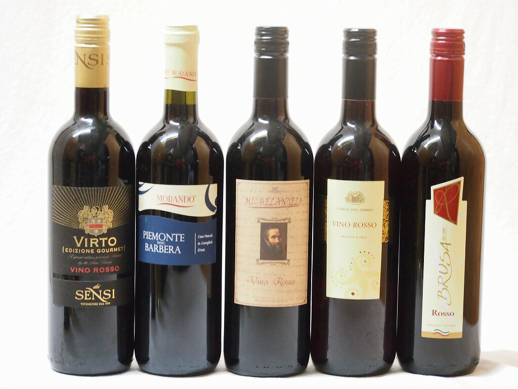 【送料無料】高品質イタリアワイン（赤5本）で送料込み750ml×5本