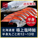 北海道産釧路産 極上 塩時鮭(トキシラズ)半身丸ごと 約12〜13切