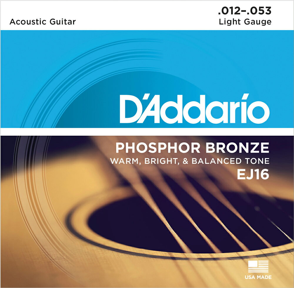 D'Addario アコースティック弦EJ16-B25　Light 012-053【ダダリオ アコギ弦 EJ-16-B25 daddario】