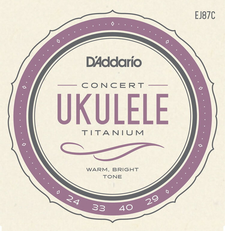 D'Addario ダダリオ ウクレレ弦 EJ87C "Titanium Ukulele, Concert" [daddario ウクレレ弦 EJ-87C]【1万円以上お買い物で送料無料】