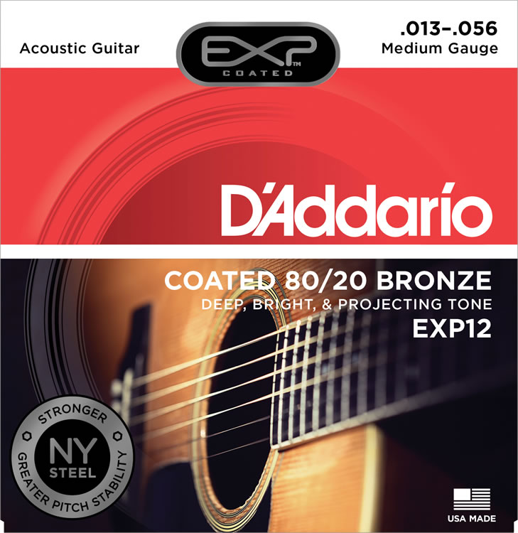 D'Addario ダダリオ アコースティックギター弦 EXP12 "EXP Coated 80/20 Bronze" [daddario アコギ弦 EXP-12]