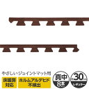 やさしいジョイントマット ナチュラル 真中用サイドパーツ 8本 レギュラーサイズ(30cm×30cm) ダークウッド(木目調) 〔クッションマット カラーマット 赤ちゃんマット〕