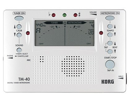 KORG TM-40PW+CM-100L コルグ クロマチックチューナーメトロノームとコンタクトマイクのセット