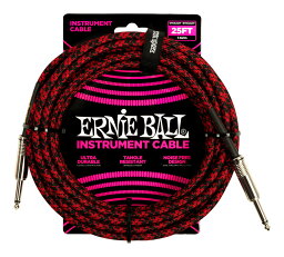 ERNIE BALL 6398 <strong>ギター</strong>ケーブル ブレイデッド・ジャケット Red Black 7.6<strong>2m</strong> S/S【送料無料】