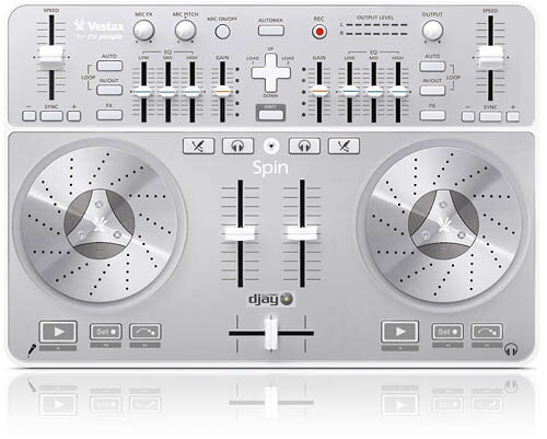 【送料無料】ベスタクス Vestax Spin(ピンケーブル付) USB MIDI/AUDIO CONTROLLER※Mac専用