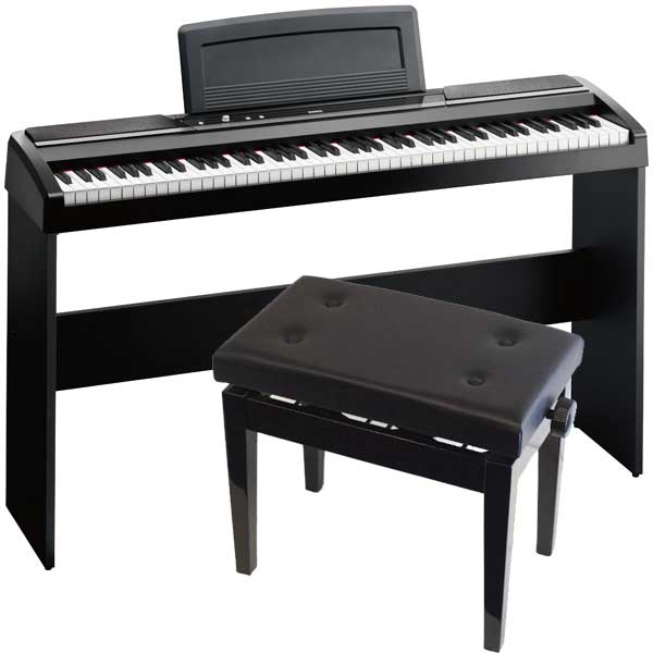 【送料無料】コルグ KORG SP-170S BK(高低自在イス/B-50D+スタンド) ポータブル＆シンプルなスタイリッシュ・ピアノ