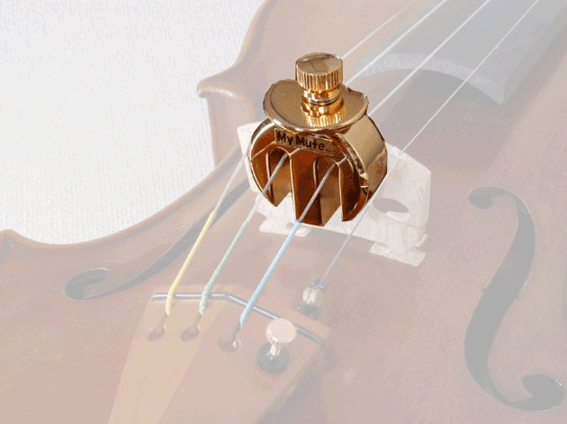My Mute MM-V バイオリン用ミュート/大きな消音効果/ねじ固定式/高級金メッキ仕上げ