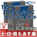 【返品保証】 ロードバイク チューブ SCHWALBE シュワルベ 700x18-28C 仏式バルブ 15SV 2本セット ロードバイク 【クリックポスト164円】【あす楽】
