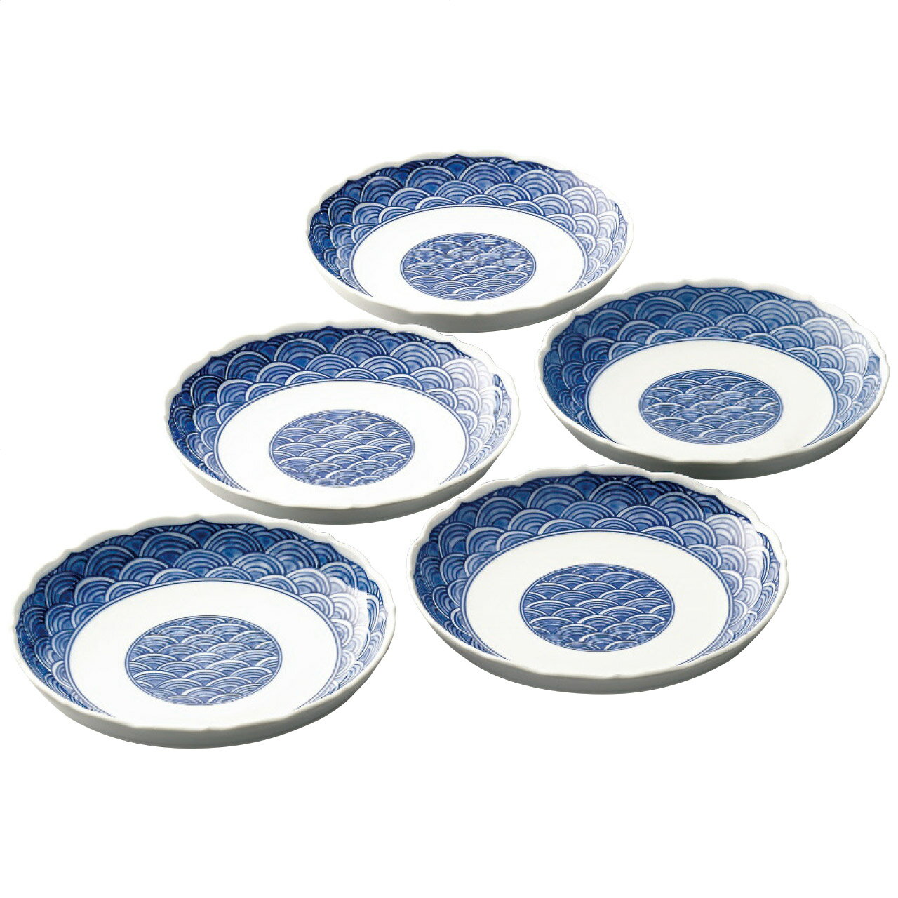 ＜波佐見焼＞青海波 和皿揃人気 おすすめ 食品 陶器 和陶器 テーブルウェア 和皿 ※こちらの商品は、メーカーおよび委託倉庫からの発送です。