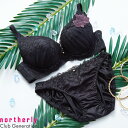 【northerly】 【northerly bra フィットシリーズ 楽ちんフィット】ストレッチレースモチーフブラジャー&ショーツセット B65~F75 ブラ&ショーツセット 花モチーフ 刺繍