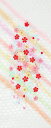 七五三32A 虹ぼかし桜 / 七五三・子供用 / 刺繍半衿 / 正絹・三角うろこ地紋入り / 白地 / 半襟